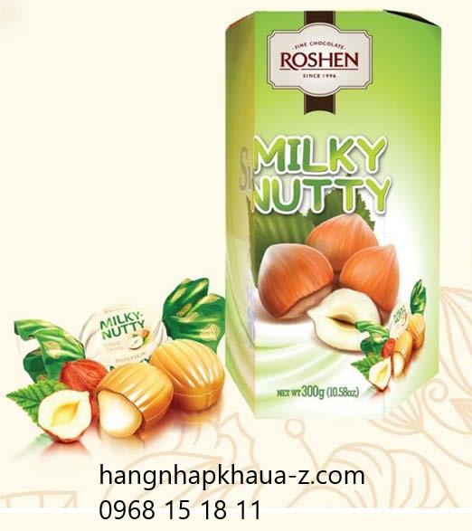 Kẹo Roshen Milky Nutty hộp giấy 300g R037